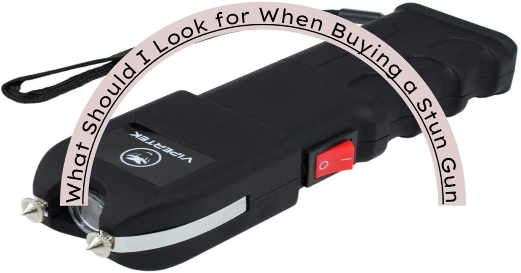 What should I look for when buying a stun gun?